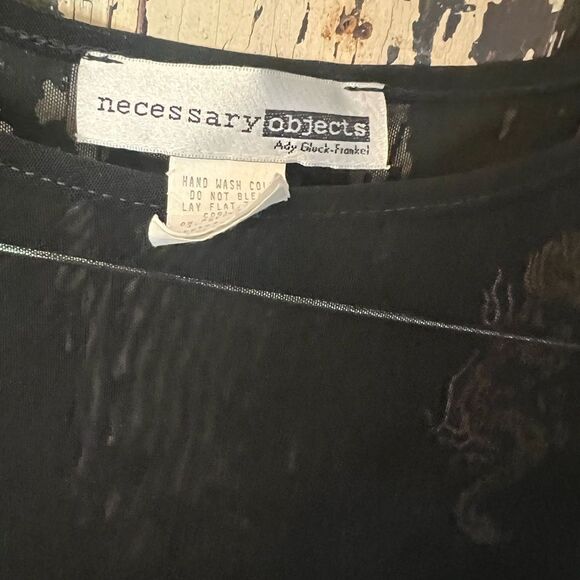 Vintage Necessary Objects Black Stretch Dress With back Dragon Embroidery. Med - Picture 3 of 9